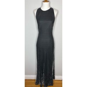 Vintage 90’s Metalic Silver Sparkle Open Back Gown Dresss